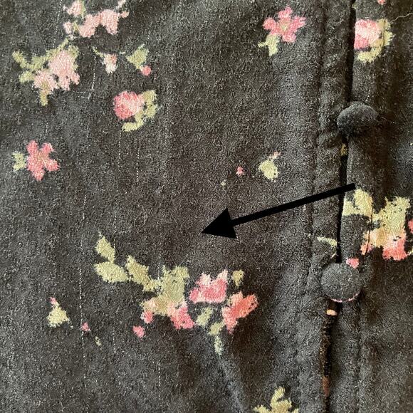 Arizona Y2K Babydoll Dark Floral Top Size XL Lace Trim Fairy Grunge Whimsygoth - Picture 11 of 11